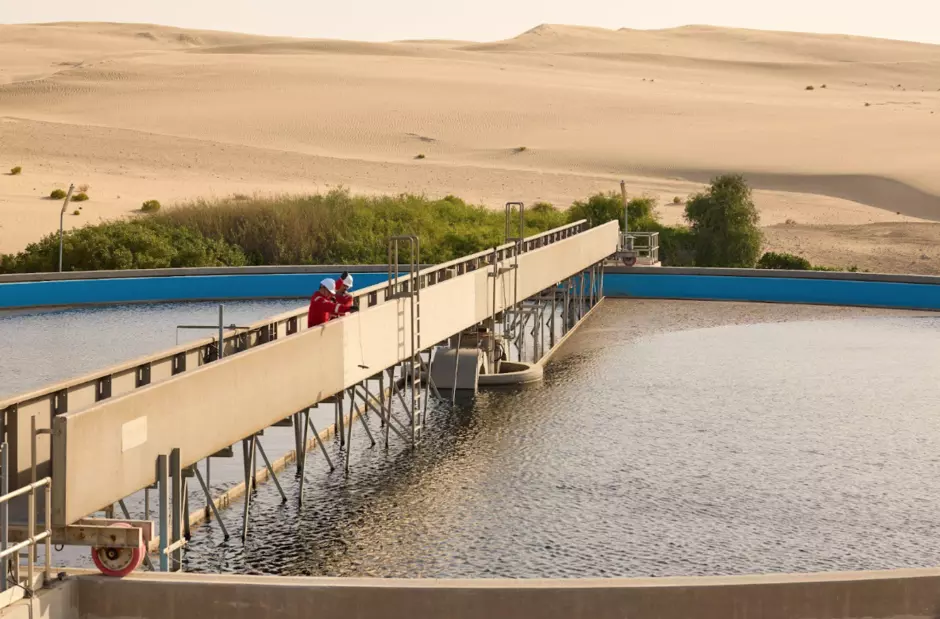 Employee on a wastewater management site